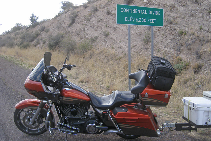 I have a few Continental Divide pictures from my travels, this is the first one with my new bagger. Hwy 180 just north of Silver City, New Mexico.  April 21, 2014.