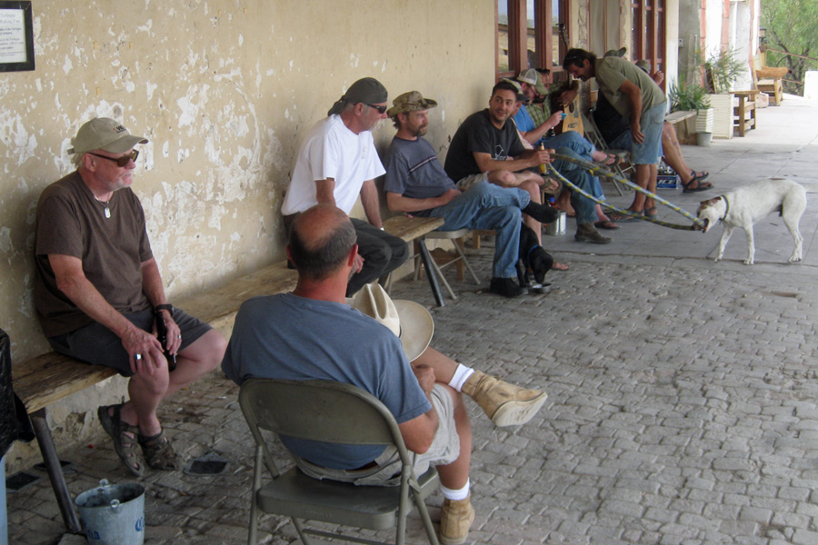 Sitting on the porch out front of the Terlingua Trading Company. Where the locals gather