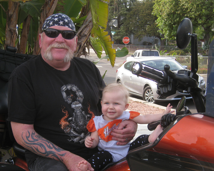 Grandpa and Annabelle. Can't wait to take her for her first ride.