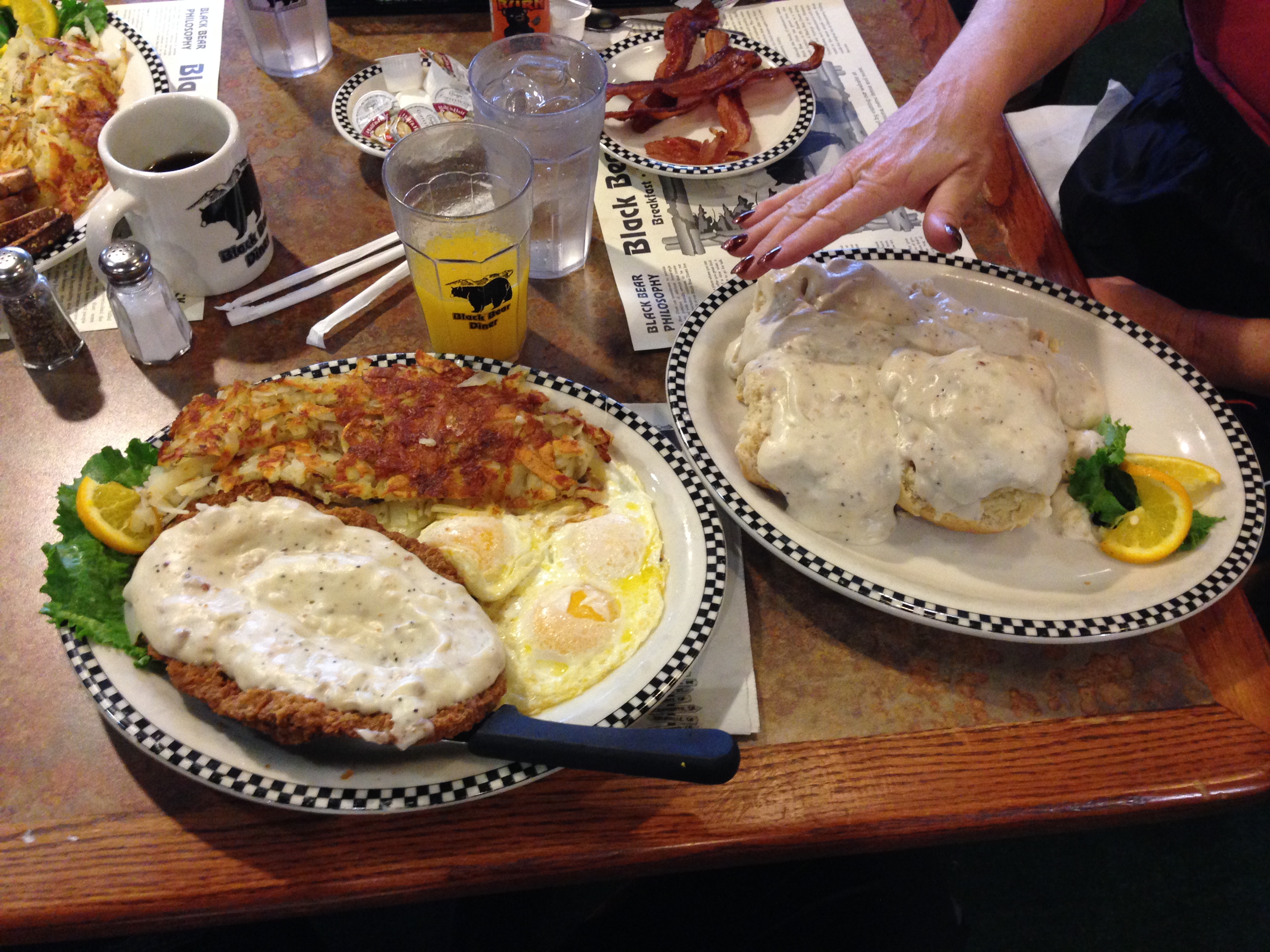 Chicken Fried Steak & Eggs. That's not a side of Biscuits & Gravy either, it comes that way!!! 
