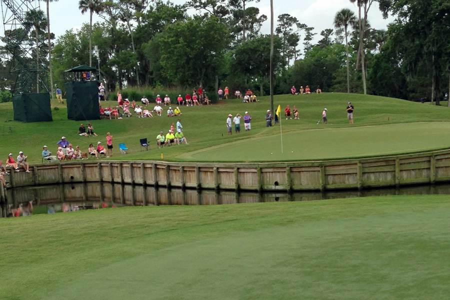 Typical Sunday pin placement at TPC - and a couple of GREAT approach shots.