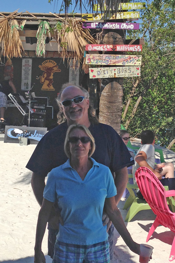 Phil & Shelley at the Tiki Bar on "The Intercostal" Osprey, FL - near Casey Key