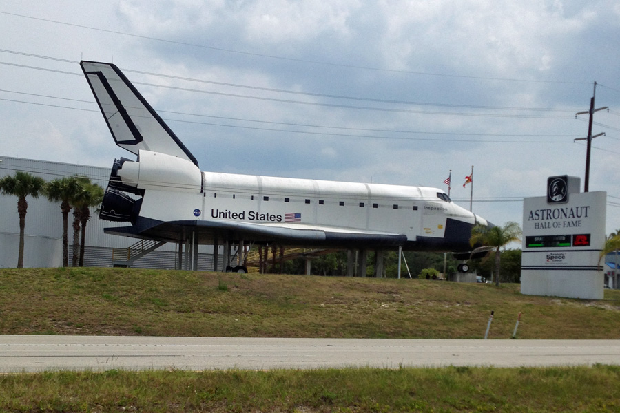 Space Shuttle Inspiration - This Space Shuttle Orbiter mockup was constructed by North American Rockwell in 1972. It was shown to NASA and Congress to win approval for the space shuttle program and now sits outside the Astronaut Hall of Fame.