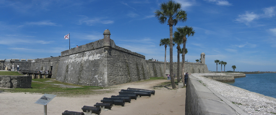 Castillo de San Marcos is the oldest masonry fort in the continental United States. Construction began in 1672, 107 years after the city's founding by Spanish Admiral and conquistador Pedro Menéndez de Avilés, when Florida was part of the Spanish Empire.