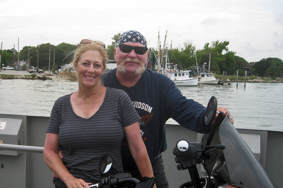 On the St. Johns River Ferry - shrimp boats in the background