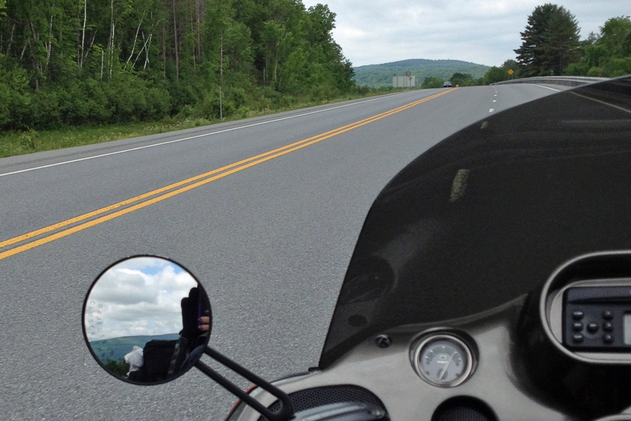 New York dead ahead, Vermont in the rear view mirror.
