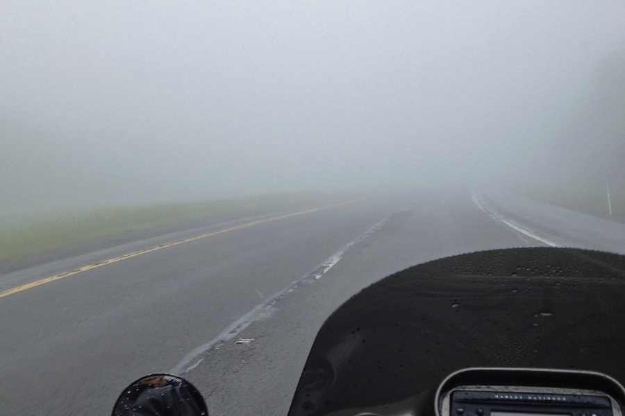 You could see the white line you were next to and two or three more