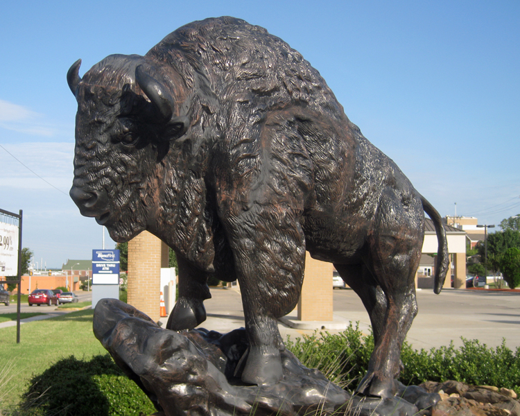 In Ada, Oklahoma their town "mascott" is a buffalo.